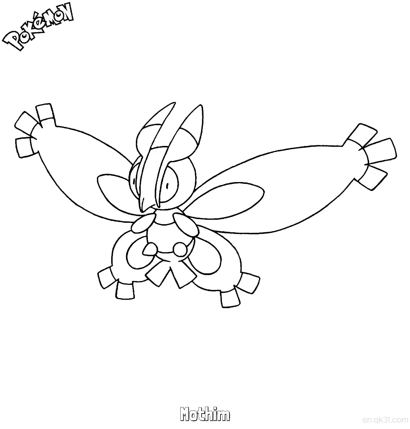 绅士蛾简笔画 - 免费可打印宝可梦简笔画简笔画涂色画 – 为儿童和成人提供的免费可打印简笔画涂色画