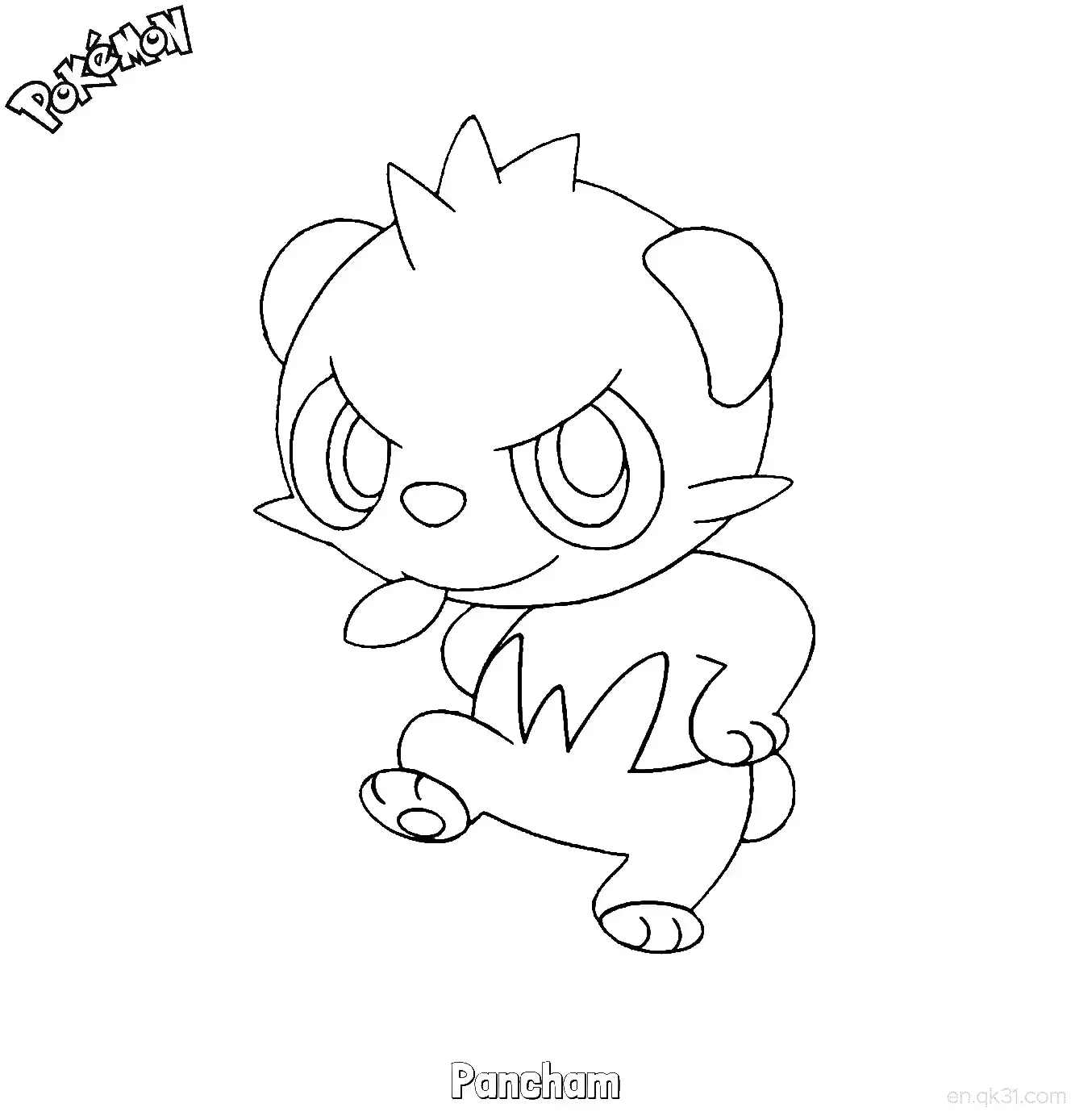 免费 顽皮熊猫简笔画 - 免费可打印宝可梦简笔画 简笔画涂色页