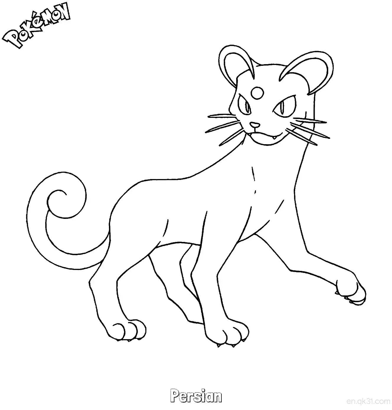 猫老大简笔画 - 免费可打印宝可梦简笔画简笔画涂色画 – 为儿童和成人提供的免费可打印简笔画涂色画