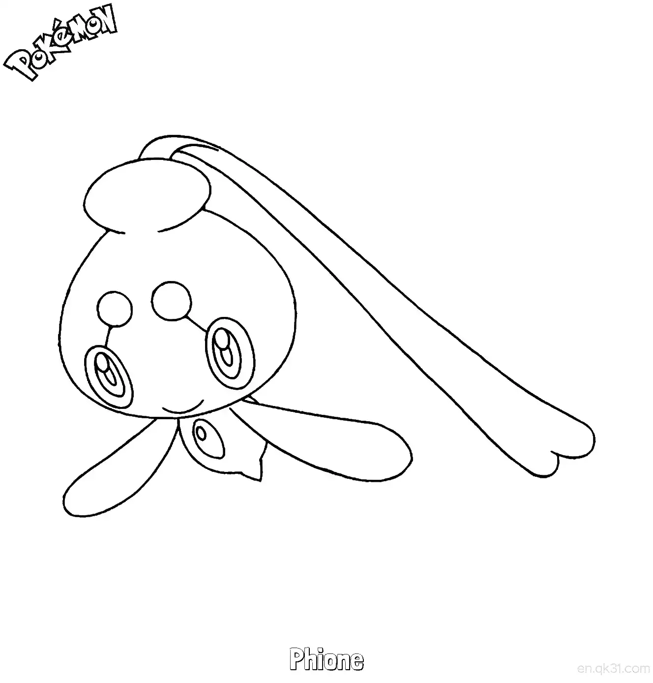 霏欧纳简笔画 - 免费可打印宝可梦简笔画简笔画涂色画 – 为儿童和成人提供的免费可打印简笔画涂色画