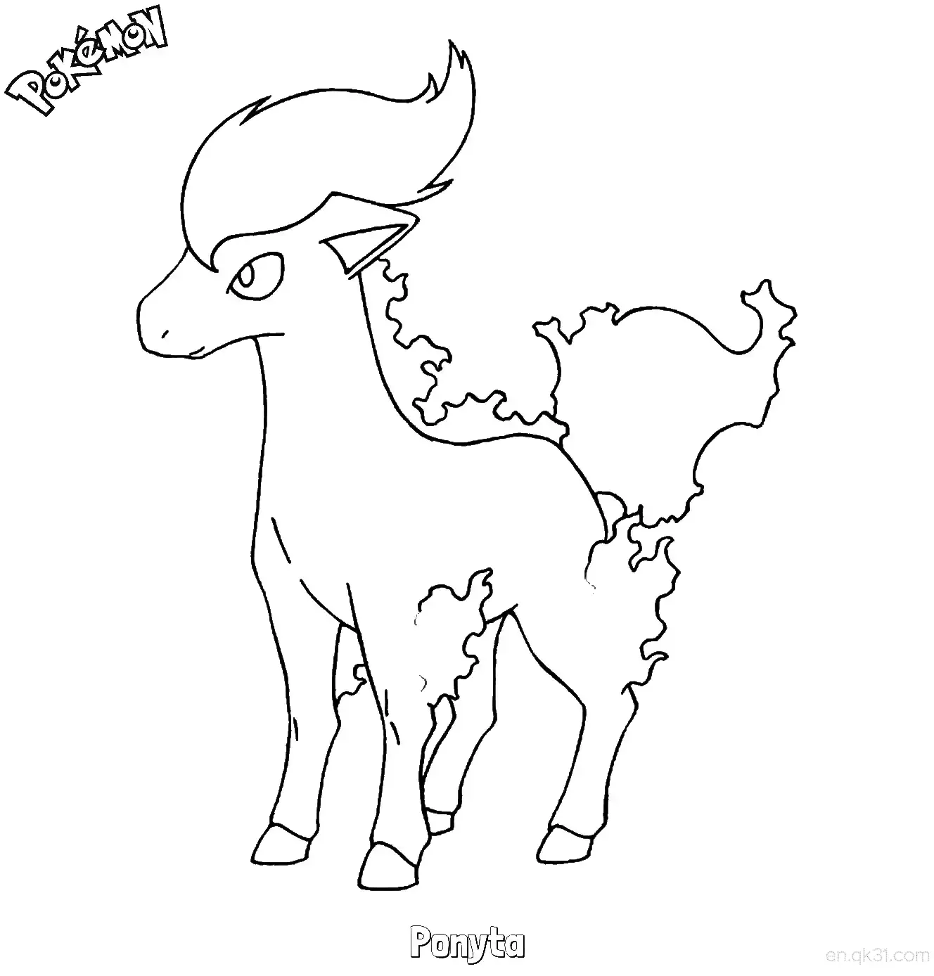 小火马简笔画 - 免费可打印宝可梦简笔画简笔画涂色画 – 为儿童和成人提供的免费可打印简笔画涂色画