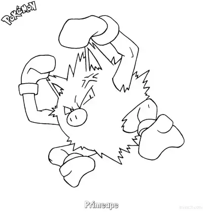 火暴猴简笔画 - 免费可打印宝可梦简笔画 – 免费可打印简笔画涂色画