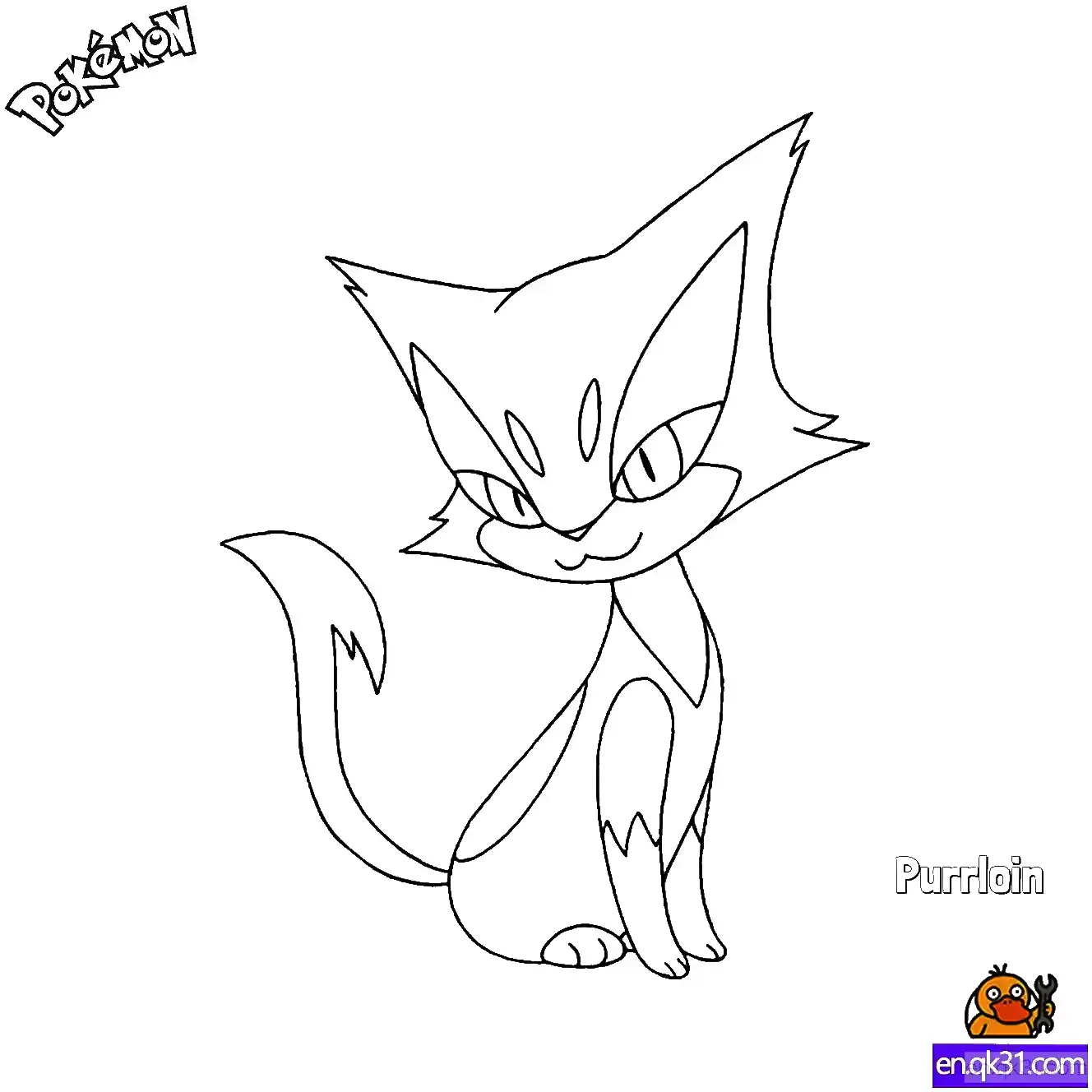 免费 扒手猫简笔画 - 免费可打印宝可梦简笔画 简笔画涂色页