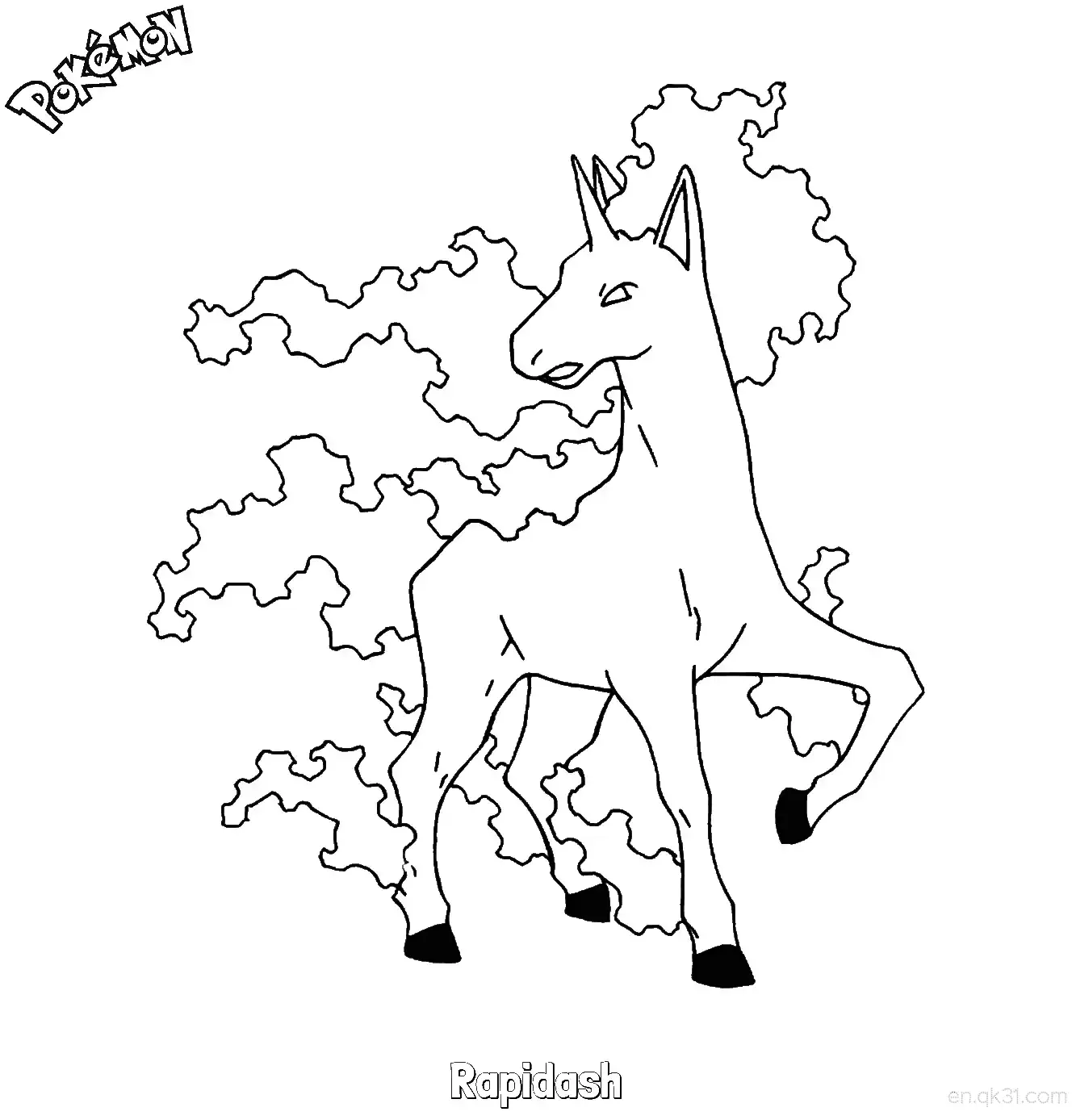 烈焰马简笔画 - 免费可打印宝可梦简笔画简笔画涂色画 – 为儿童和成人提供的免费可打印简笔画涂色画