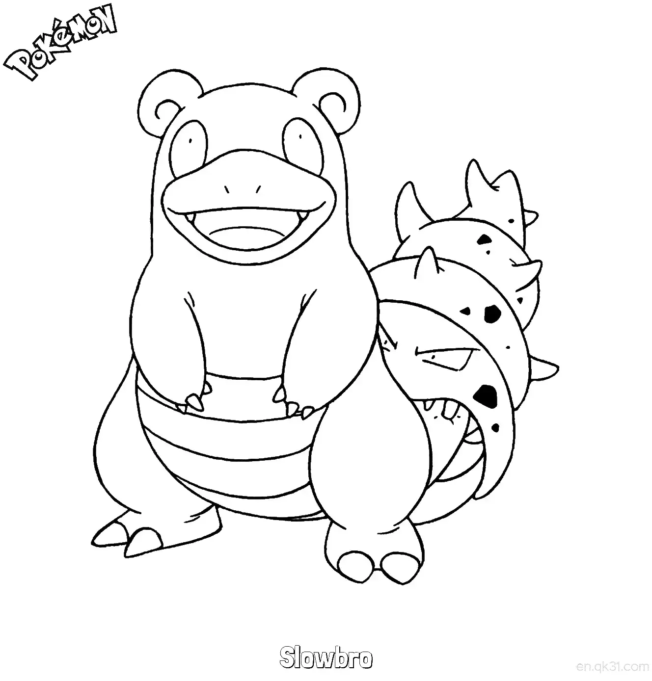 免费 呆壳兽简笔画 - 免费可打印宝可梦简笔画 简笔画涂色页