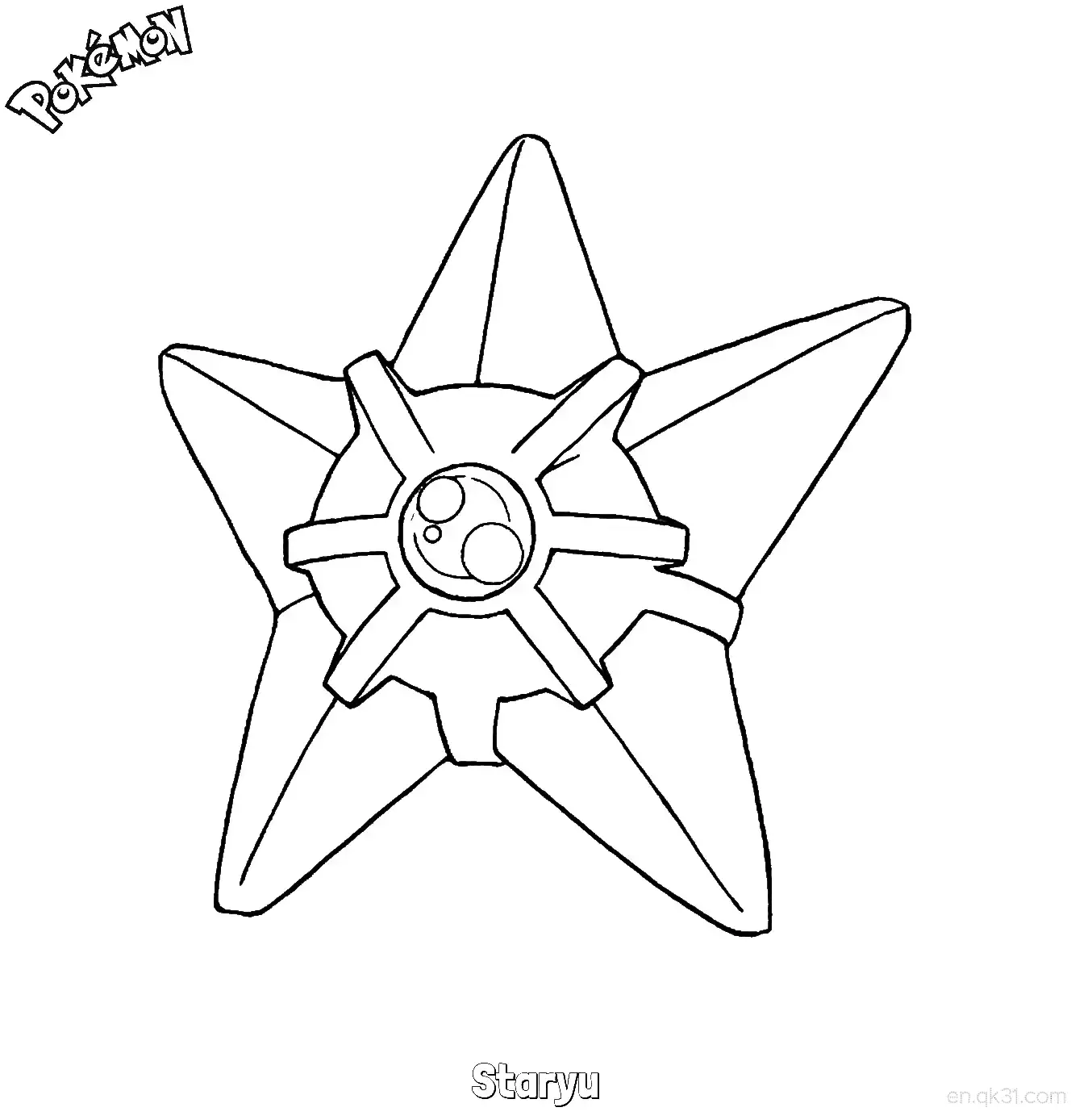 海星星简笔画 - 免费可打印宝可梦简笔画简笔画涂色画 – 为儿童和成人提供的免费可打印简笔画涂色画