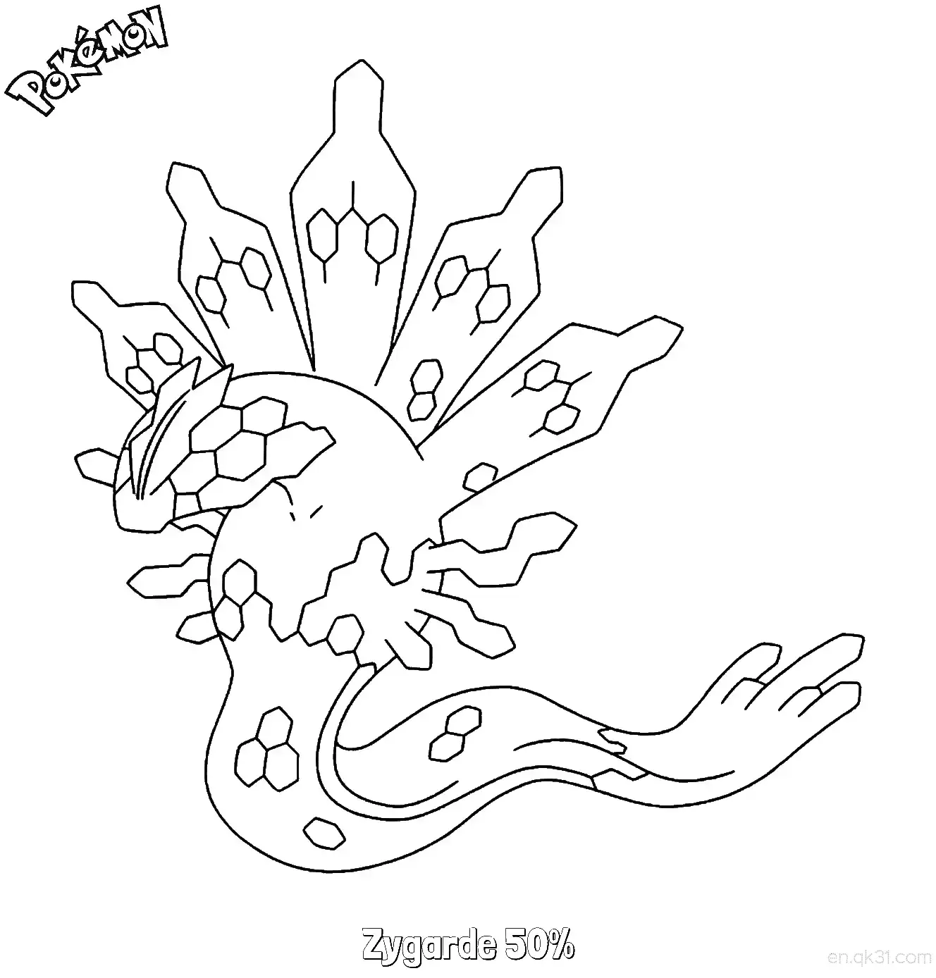 基格尔德 ５０％形态简笔画 - 免费可打印宝可梦简笔画简笔画涂色画 – 为儿童和成人提供的免费可打印简笔画涂色画