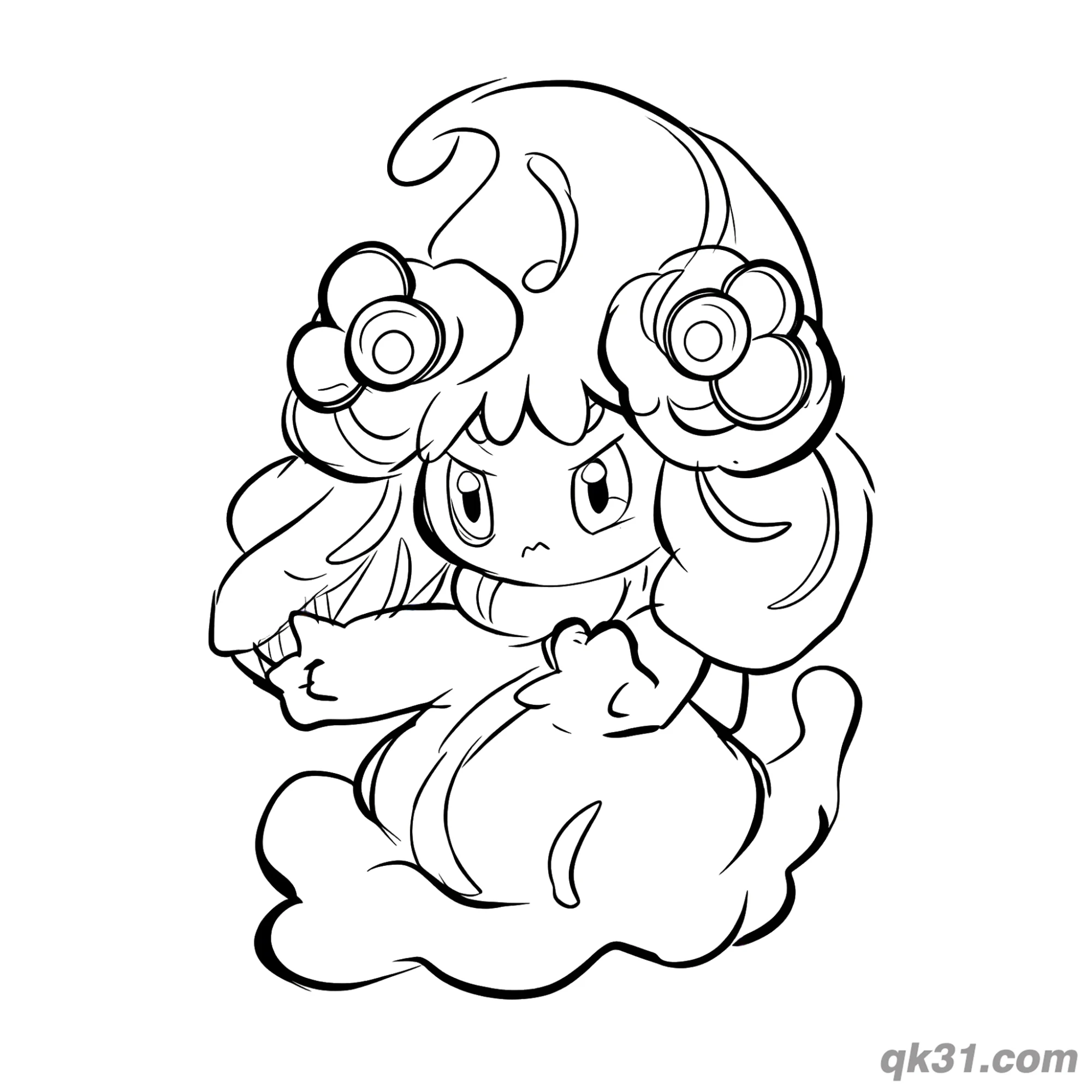 免费 霜奶仙愤怒战斗姿势简笔画涂色页 简笔画涂色页