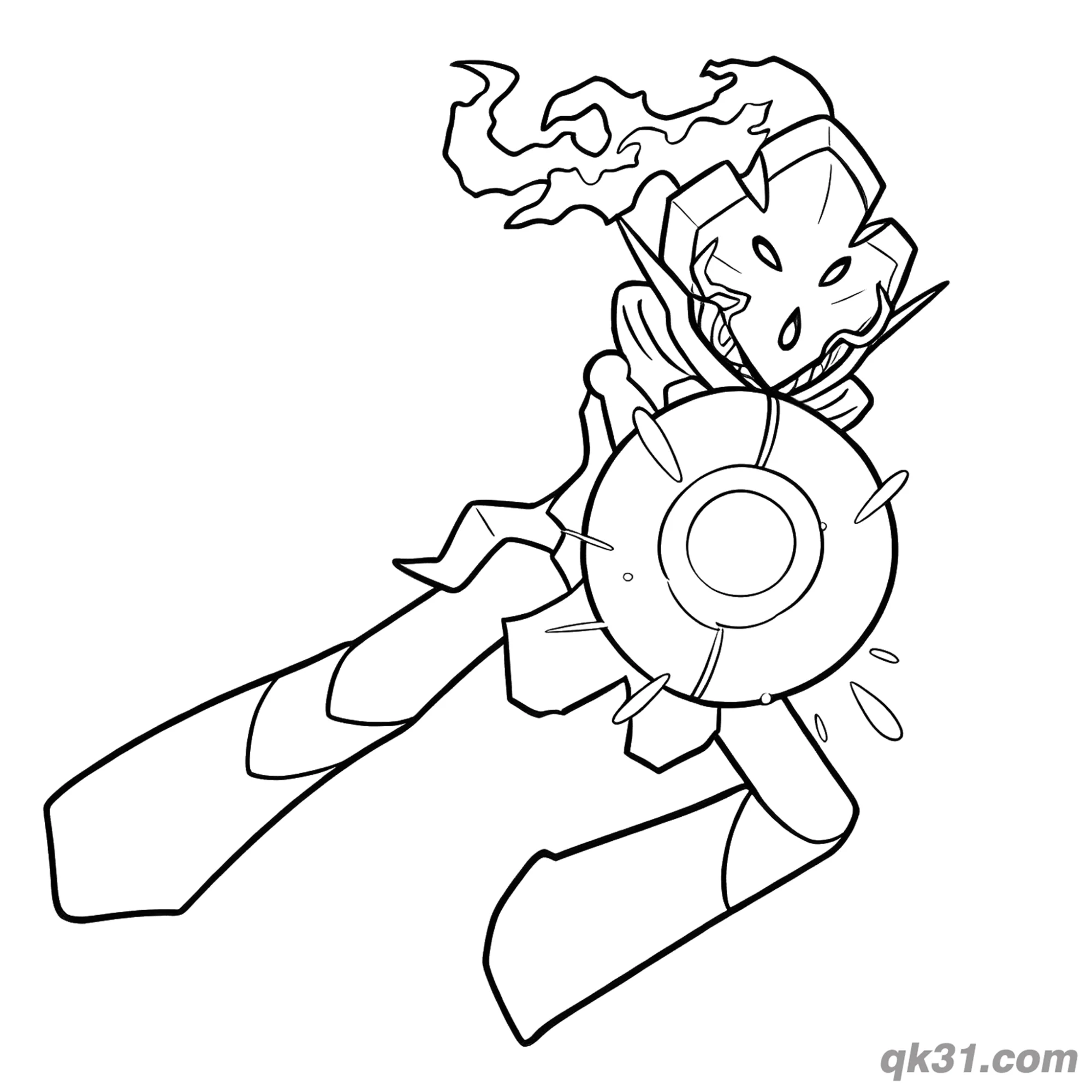 免费 红莲铠骑宝可梦能量光束射击简笔画涂色页 简笔画涂色页