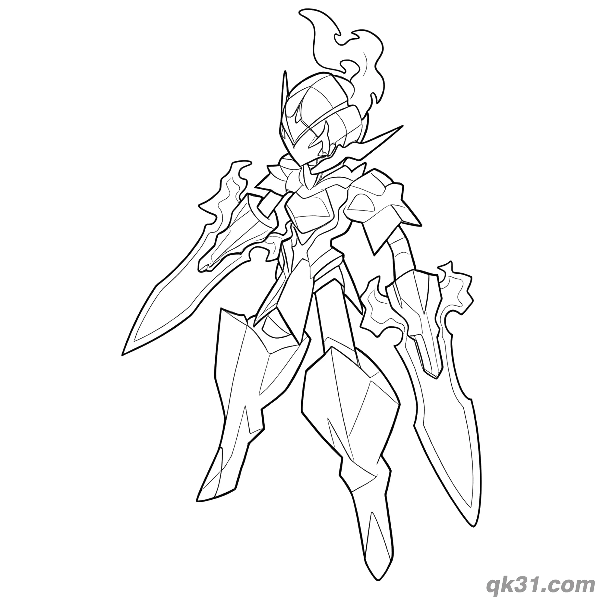 免费 苍炎刃鬼宝可梦动态对战简笔画涂色页 简笔画涂色页