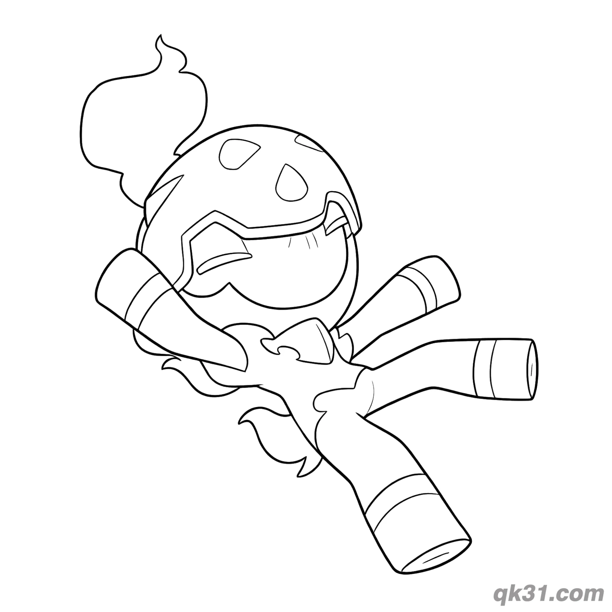 免费 炭小侍摔跤摔倒简笔画涂色页 简笔画涂色页