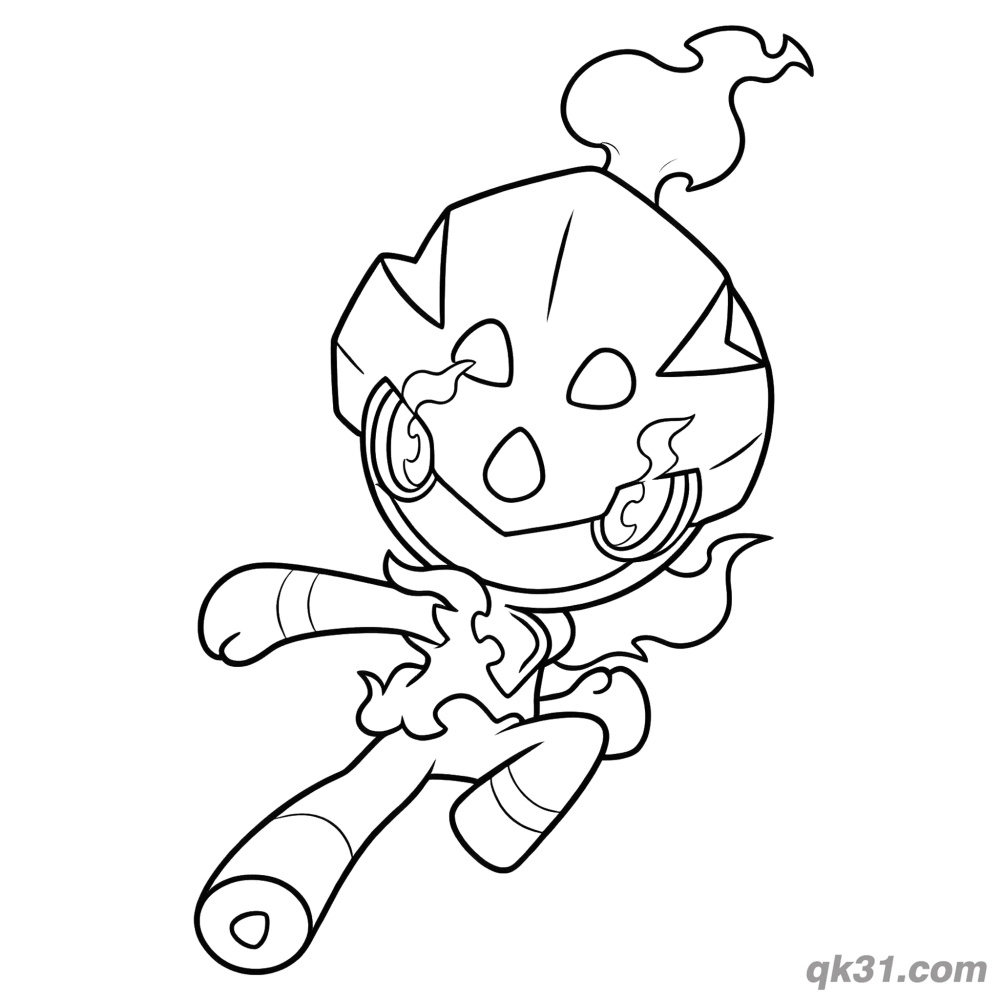 免费 炭小侍踢击攻击简笔画涂色页 简笔画涂色页