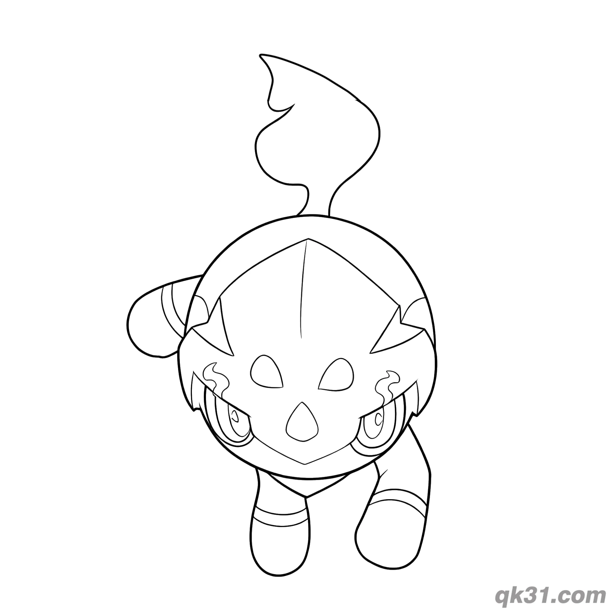 免费 炭小侍冲刺简笔画涂色页 简笔画涂色页