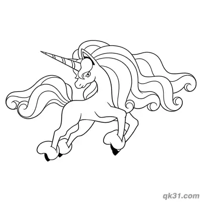 伽勒尔烈焰马宝可梦疾驰姿态简笔画涂色页 – 免费可打印简笔画涂色画