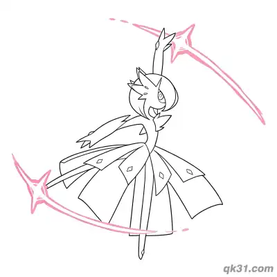 沙奈朵施展星星魔法闪光简笔画涂色页 – 免费可打印简笔画涂色画