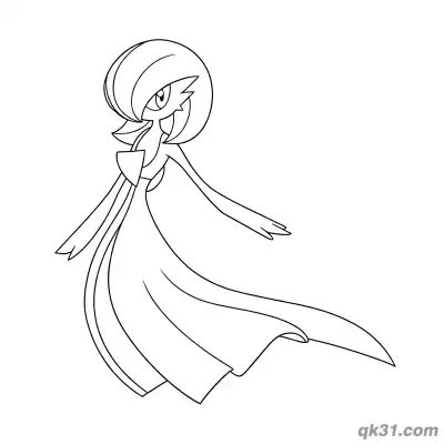 沙奈朵优雅侧视站立简笔画涂色页 – 免费可打印简笔画涂色画