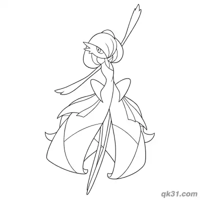 超级沙奈朵优雅飞舞姿态简笔画涂色页 – 免费可打印简笔画涂色画
