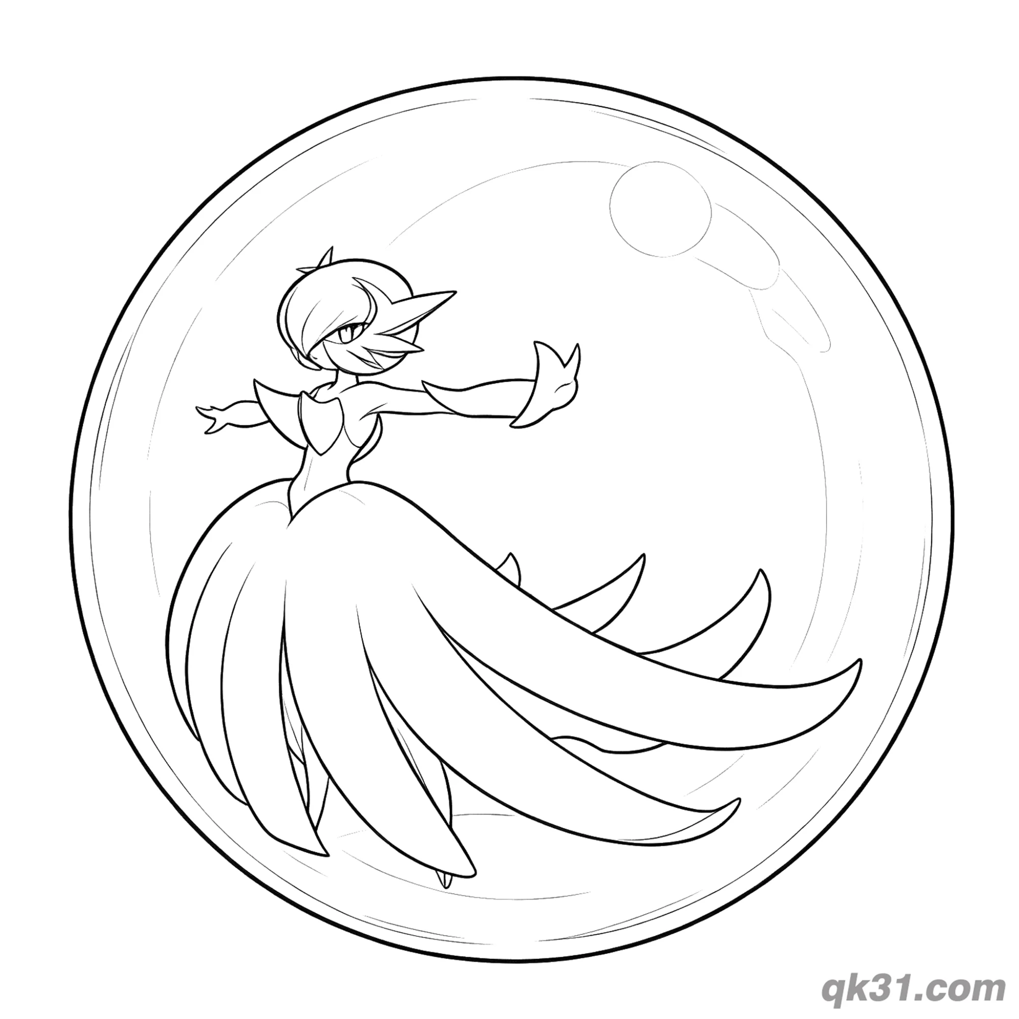 免费 超级沙奈朵精灵球内魔法简笔画涂色页 简笔画涂色页
