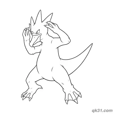 举手防御哥达鸭简笔画涂色页 – 免费可打印简笔画涂色画