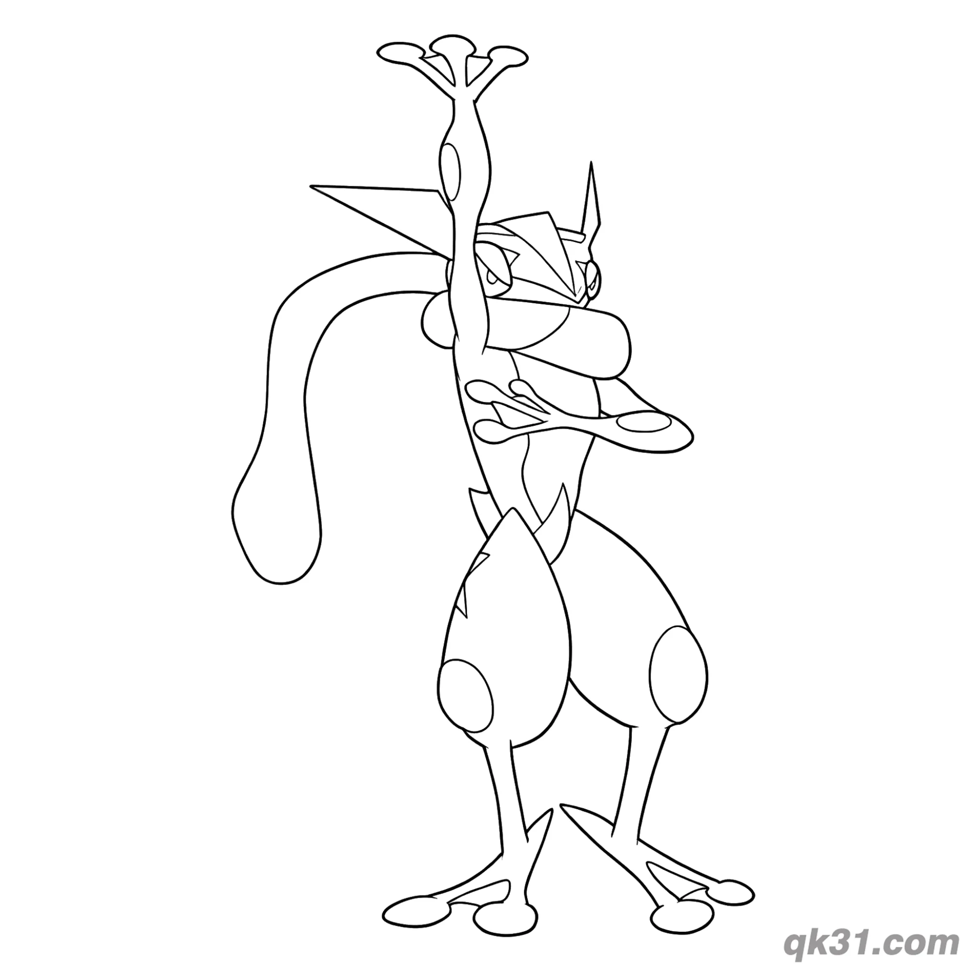 免费 甲贺忍蛙侧面跳跃简笔画涂色页 简笔画涂色页