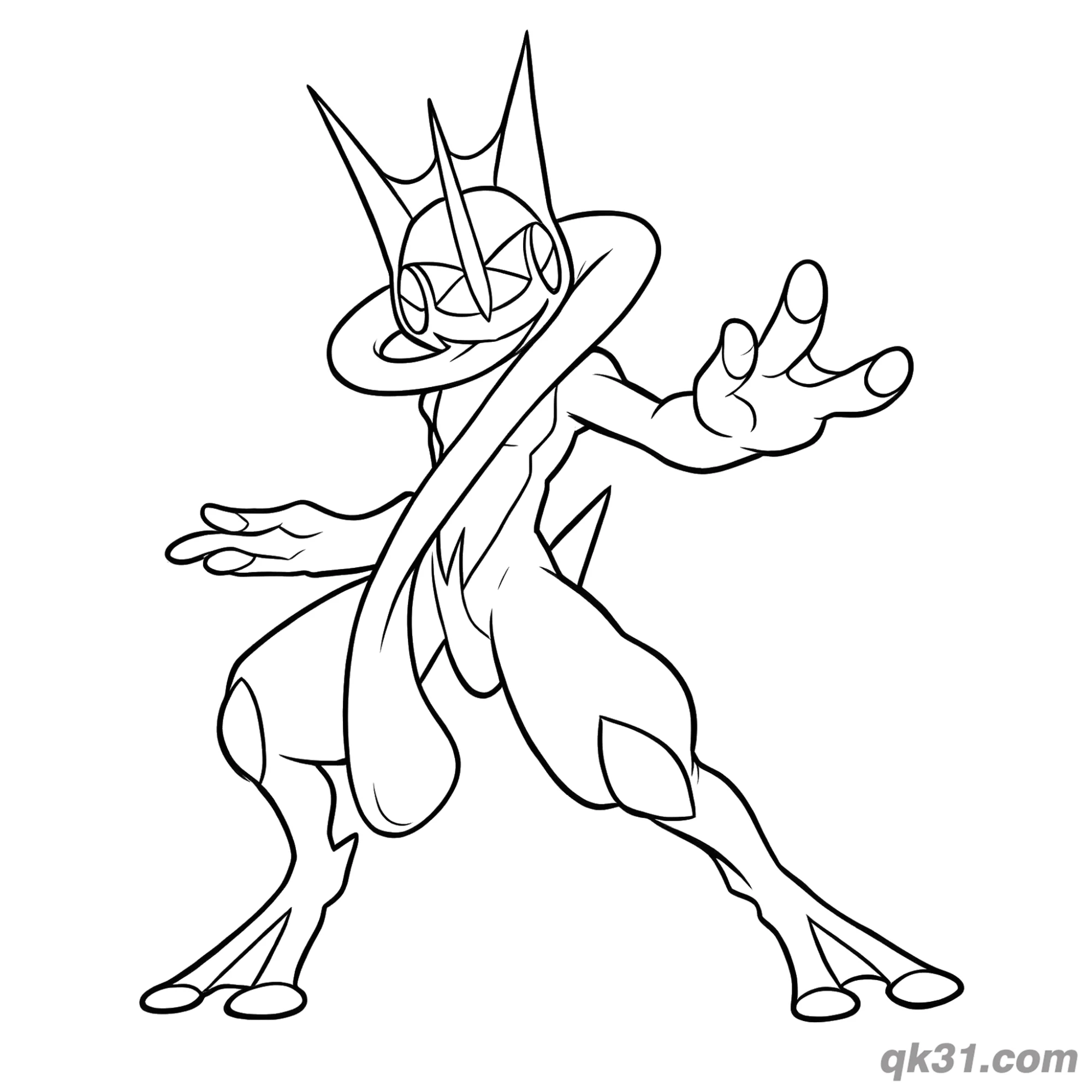 免费 甲贺忍蛙忍者待机简笔画涂色页 简笔画涂色页