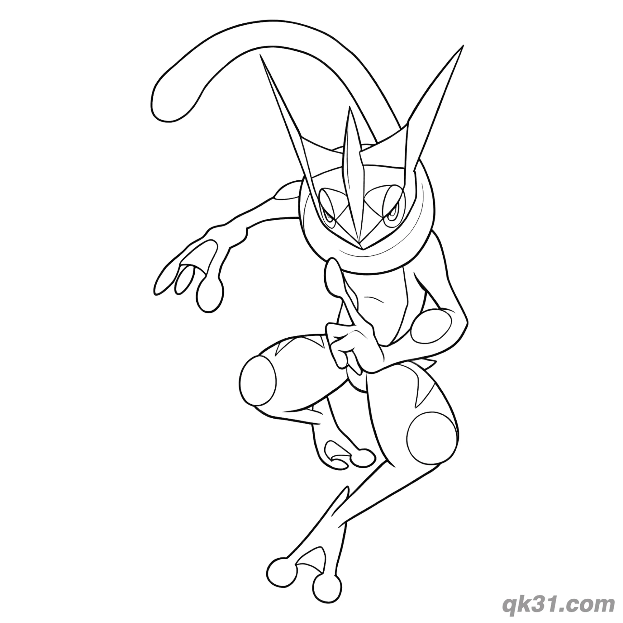 免费 甲贺忍蛙侧面跳跃攻击简笔画涂色页 简笔画涂色页