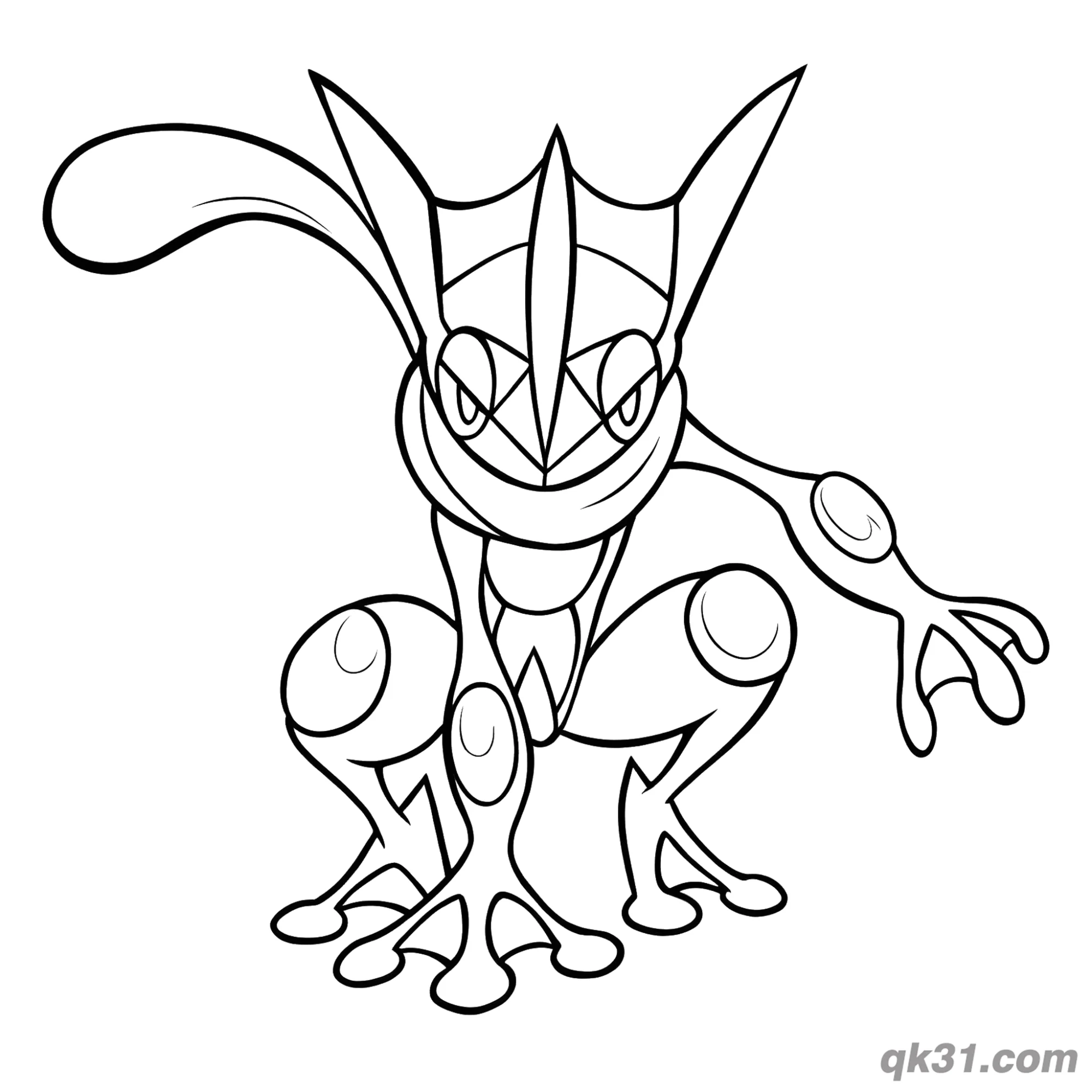 免费 甲贺忍蛙侧面蹲坐休息简笔画涂色页 简笔画涂色页