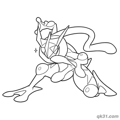 甲贺忍蛙闪光简笔画涂色页 – 免费可打印简笔画涂色画