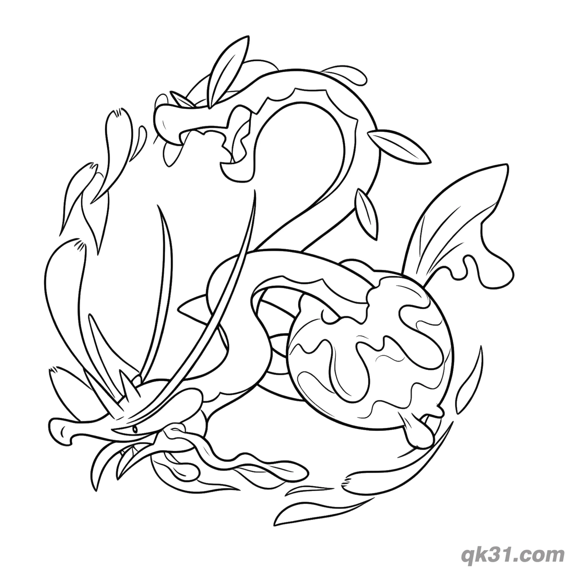 免费 蜜集大蛇盘旋飞行动态简笔画涂色页 简笔画涂色页
