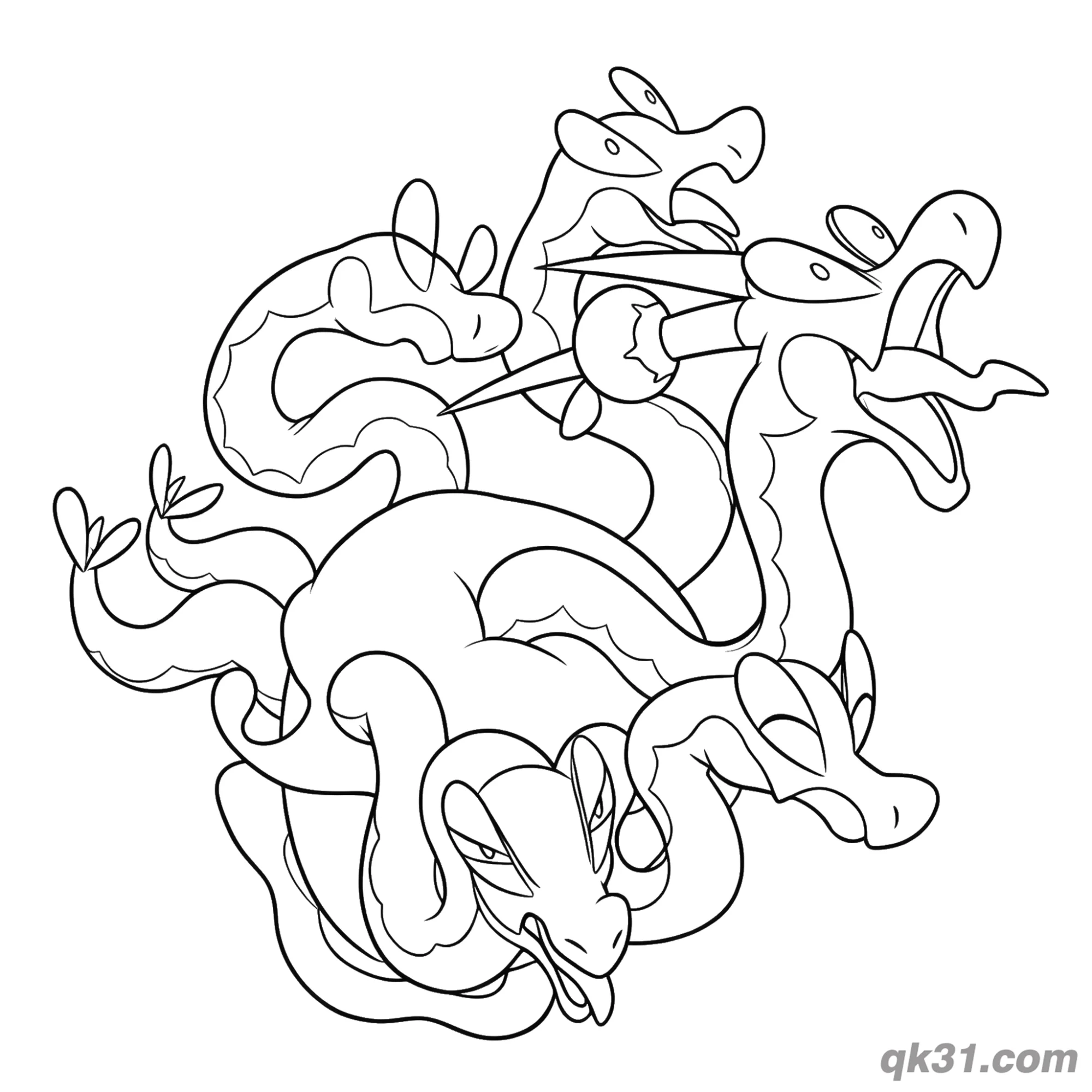免费 蜜集大蛇缠颈动态简笔画涂色页 简笔画涂色页