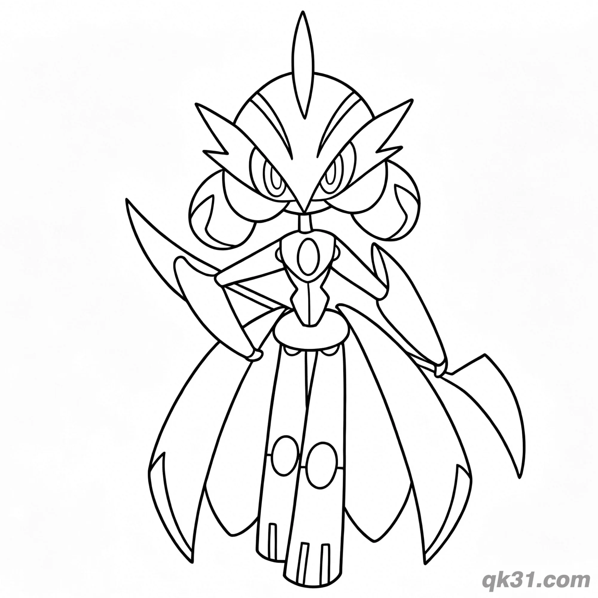 免费 经典站立铁武者宝可梦涂色页 简笔画涂色页