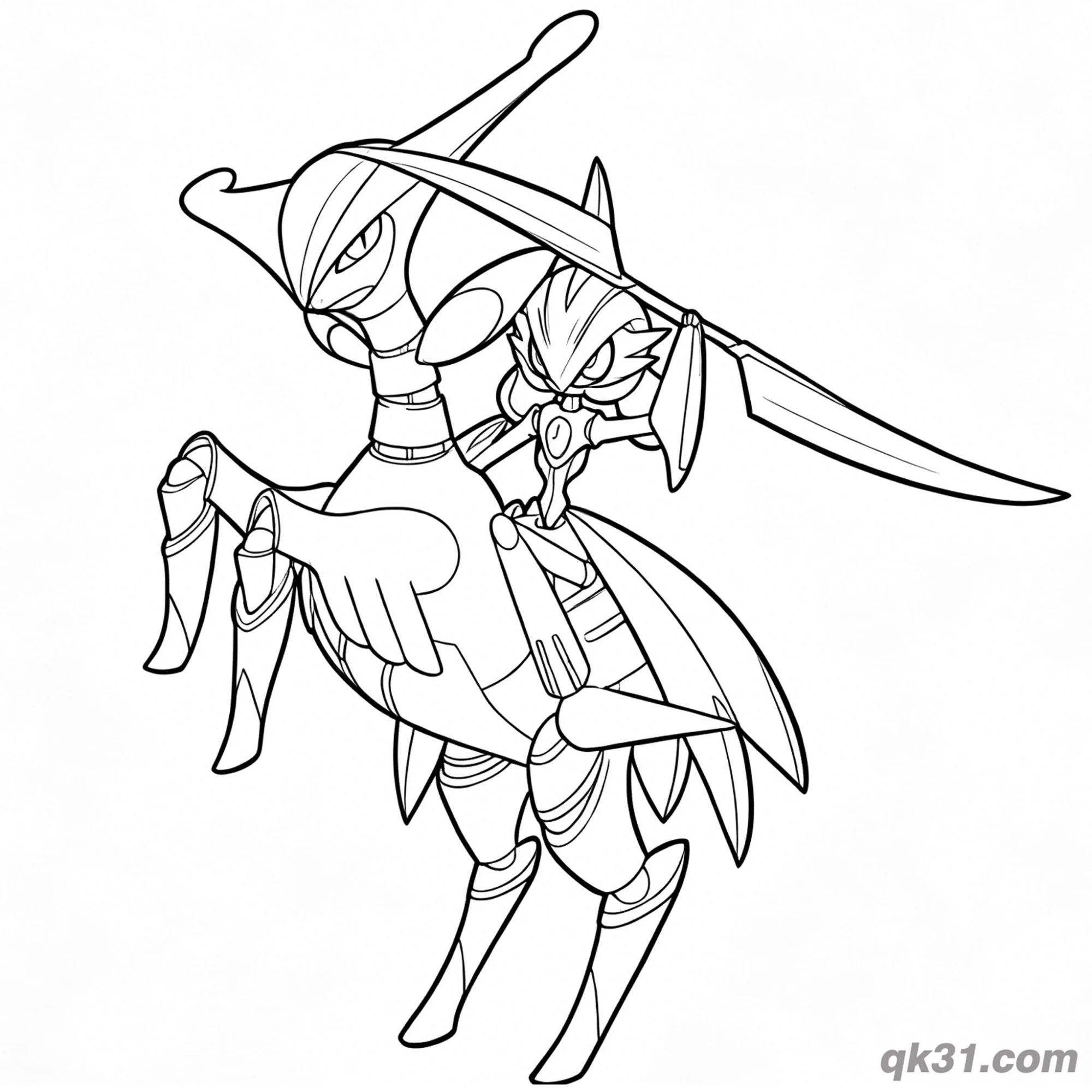 骑乘坐骑铁武者涂色页简笔画涂色画 – 为儿童和成人提供的免费可打印简笔画涂色画