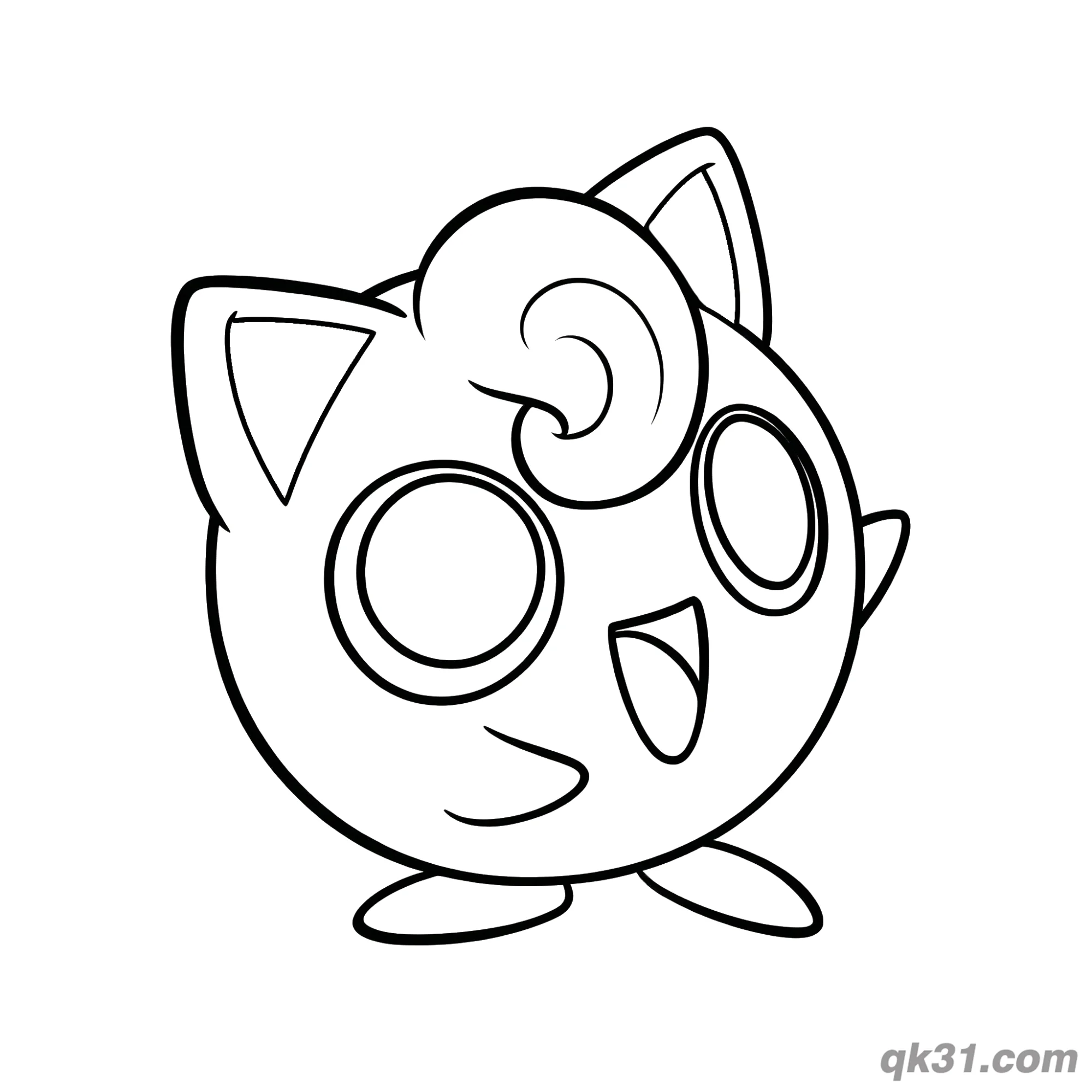 免费 歪头胖丁简笔画涂色页 简笔画涂色页