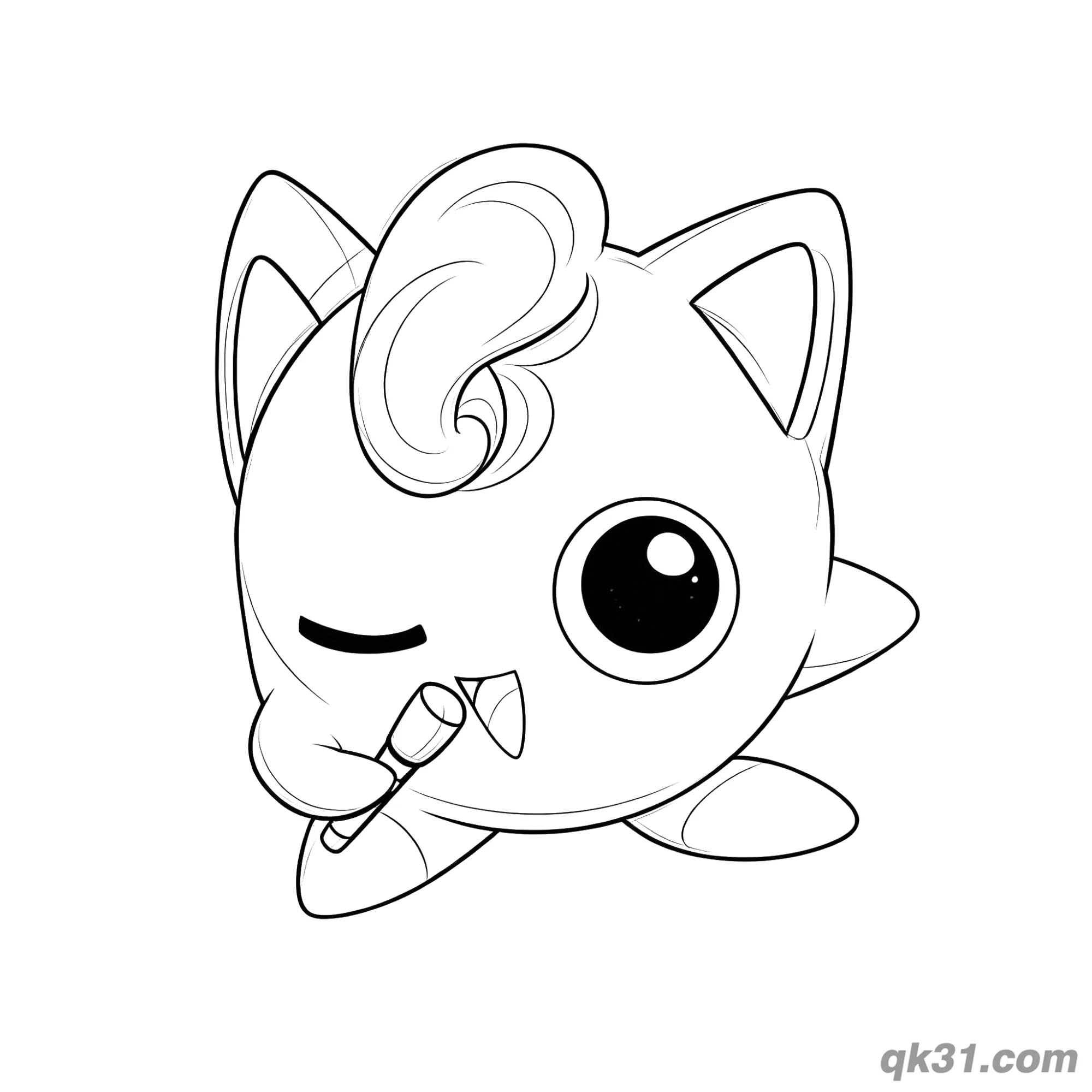 免费 眨眼唱歌胖丁进化简笔画涂色页 简笔画涂色页