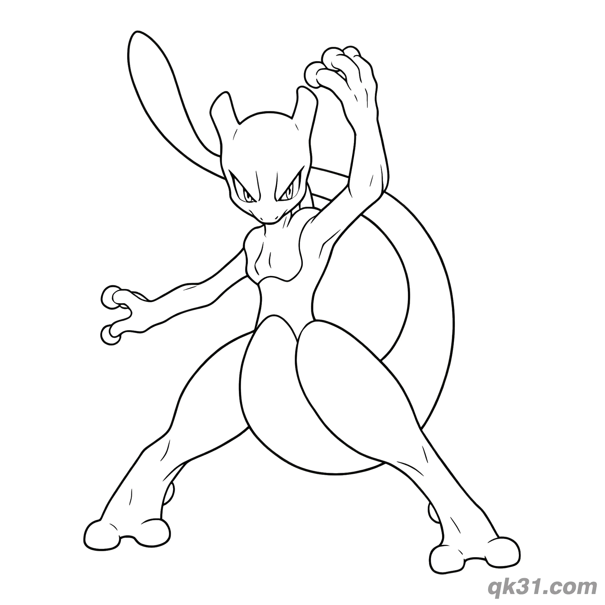 免费 经典超梦可打印简笔画涂色页 简笔画涂色页