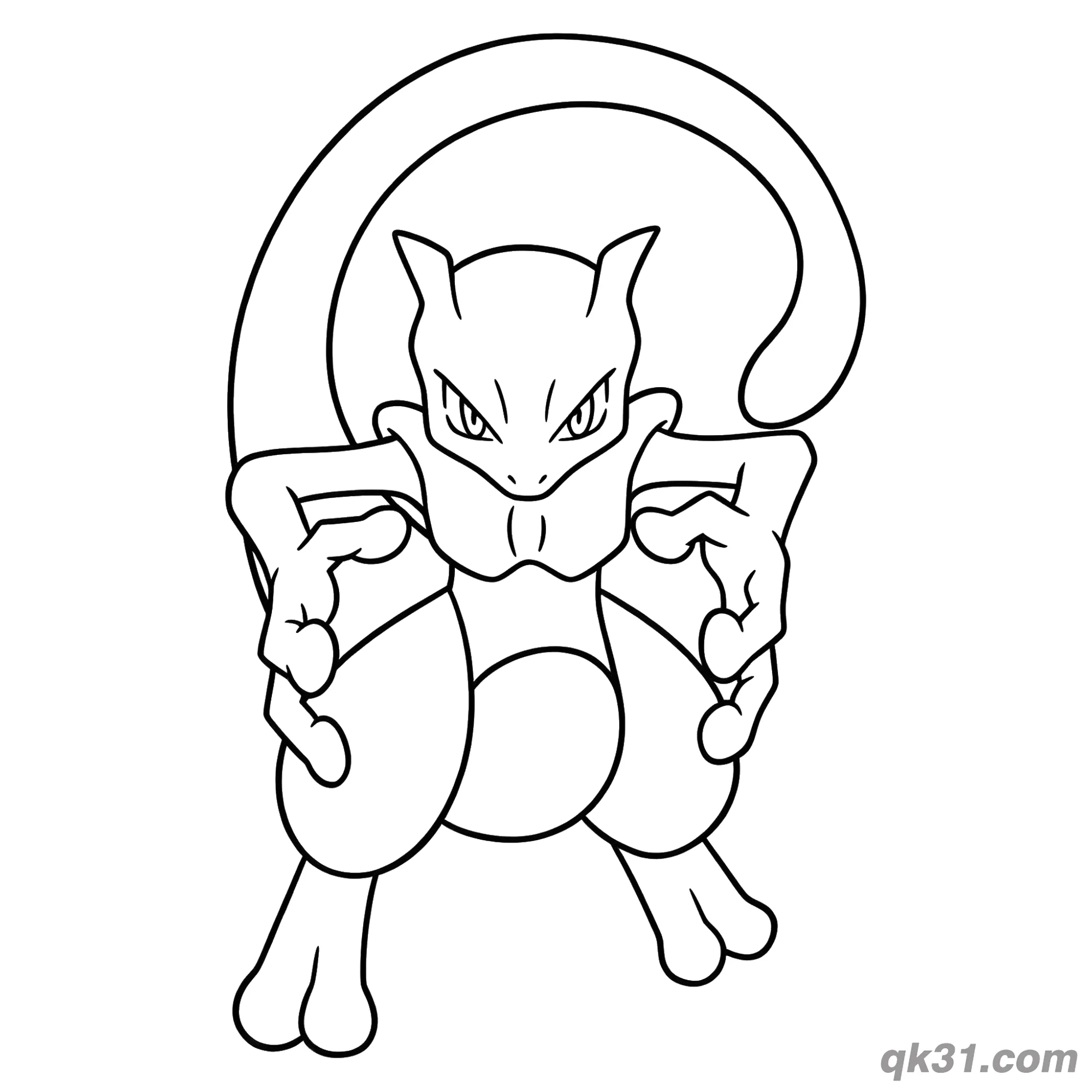 免费 经典站立超梦简笔画涂色页 简笔画涂色页