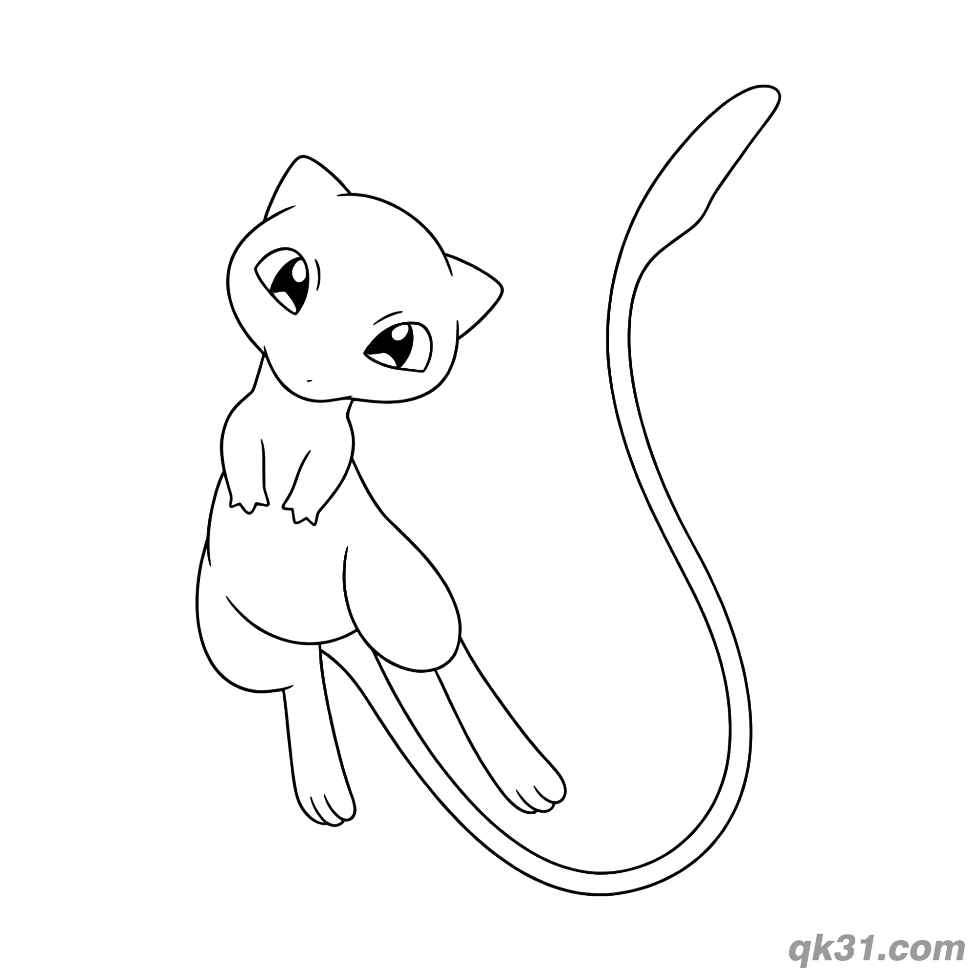 免费 可爱梦幻宝可梦简笔画涂色页 简笔画涂色页