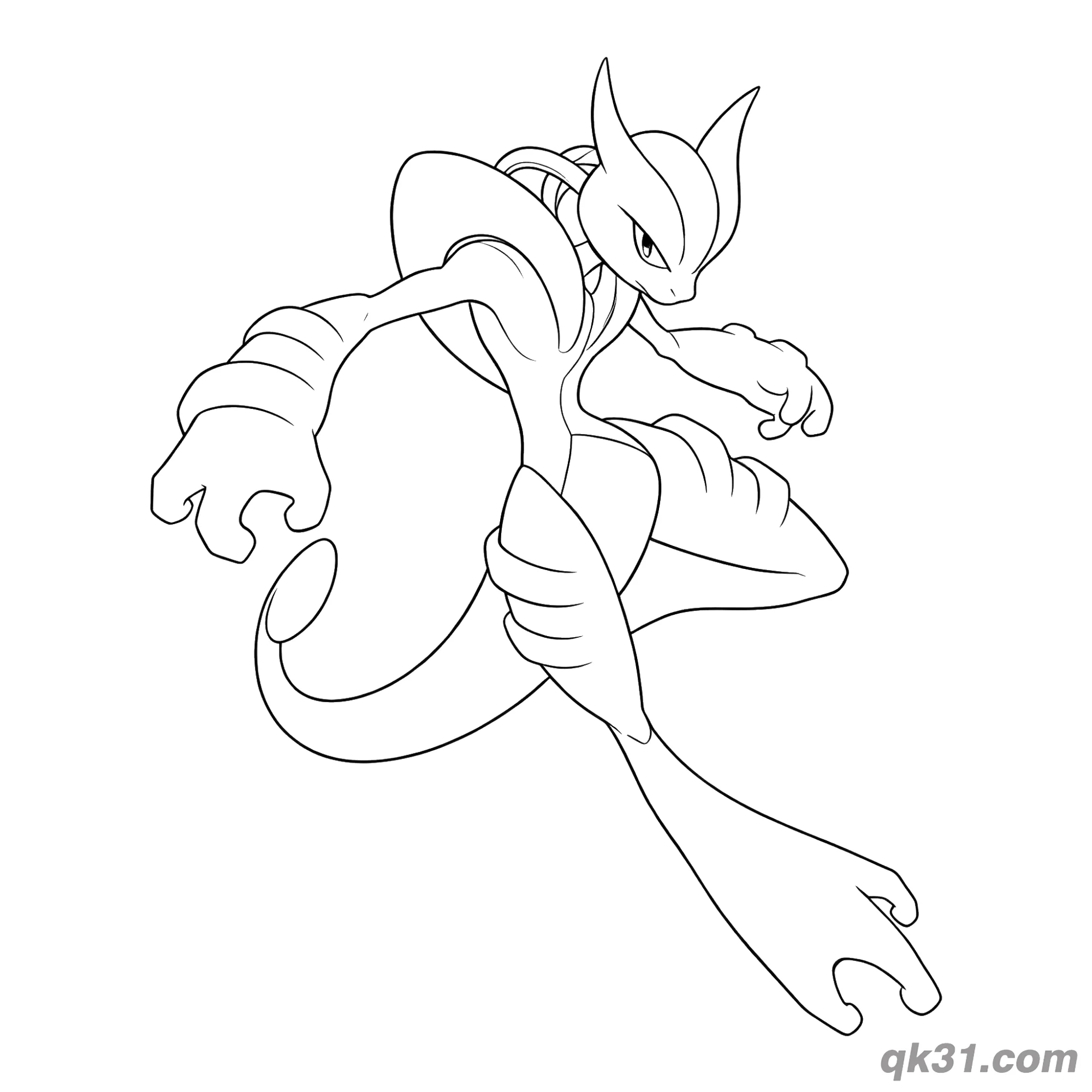 免费 超梦X超级进化宝可梦简笔画涂色页 简笔画涂色页