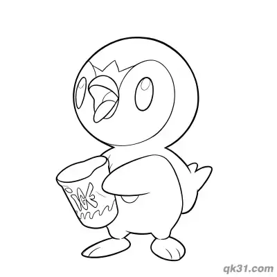 波加曼拿饮料杯简笔画涂色页 – 免费可打印简笔画涂色画