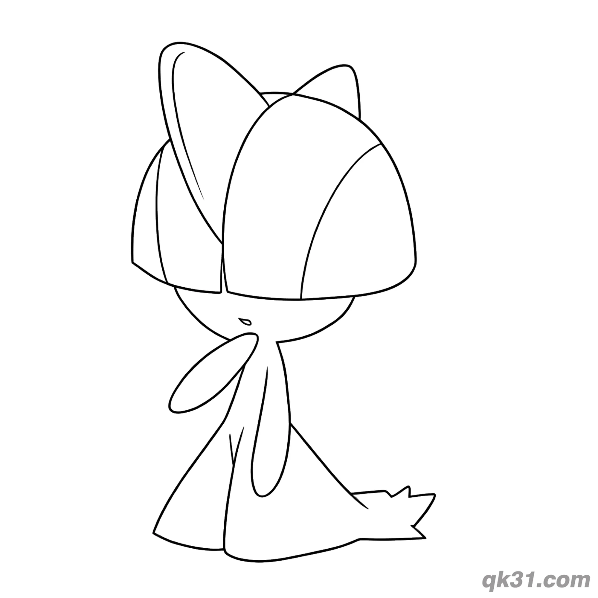 免费 侧身站立的拉鲁拉丝简笔画涂色页 简笔画涂色页