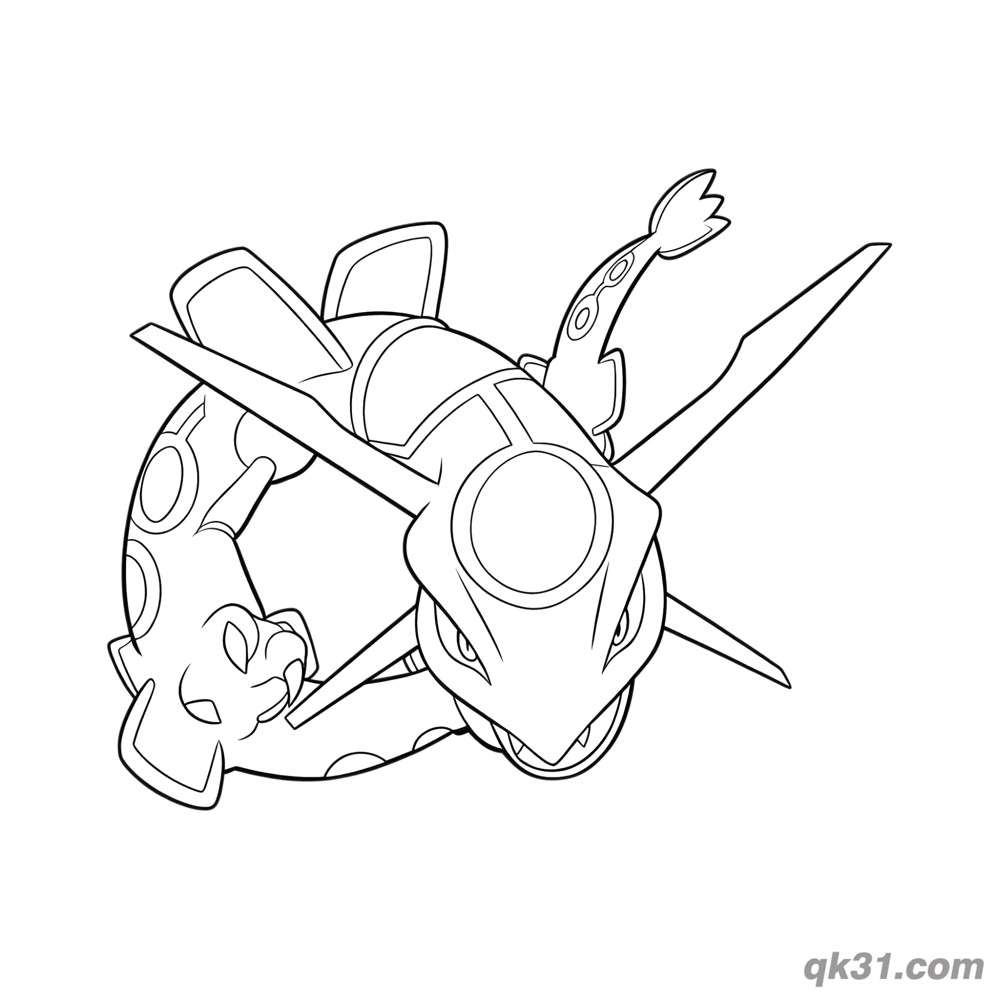 免费 烈空坐环形收缩姿态简笔画涂色页 简笔画涂色页