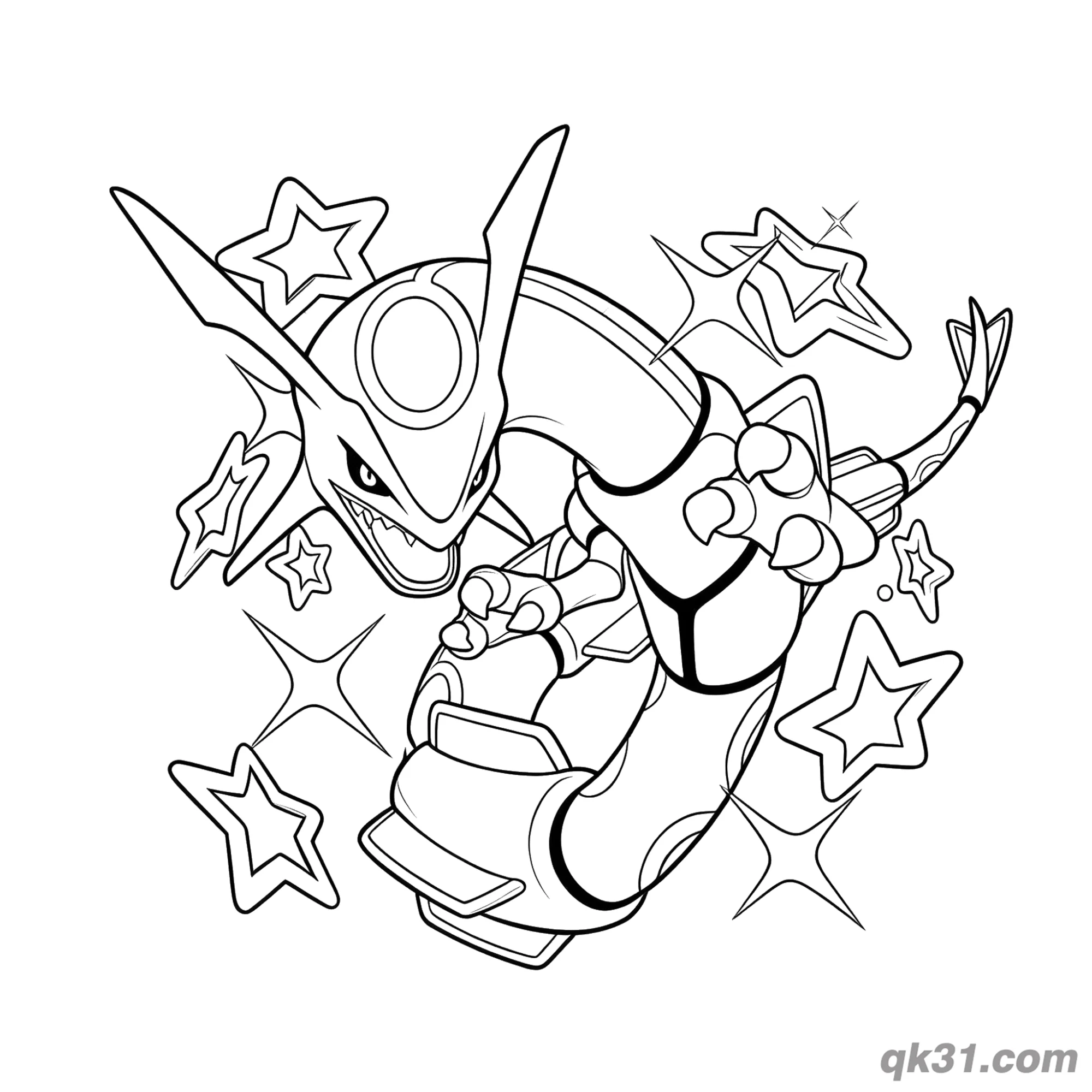 免费 烈空坐闪耀星星魔法气场简笔画涂色页 简笔画涂色页