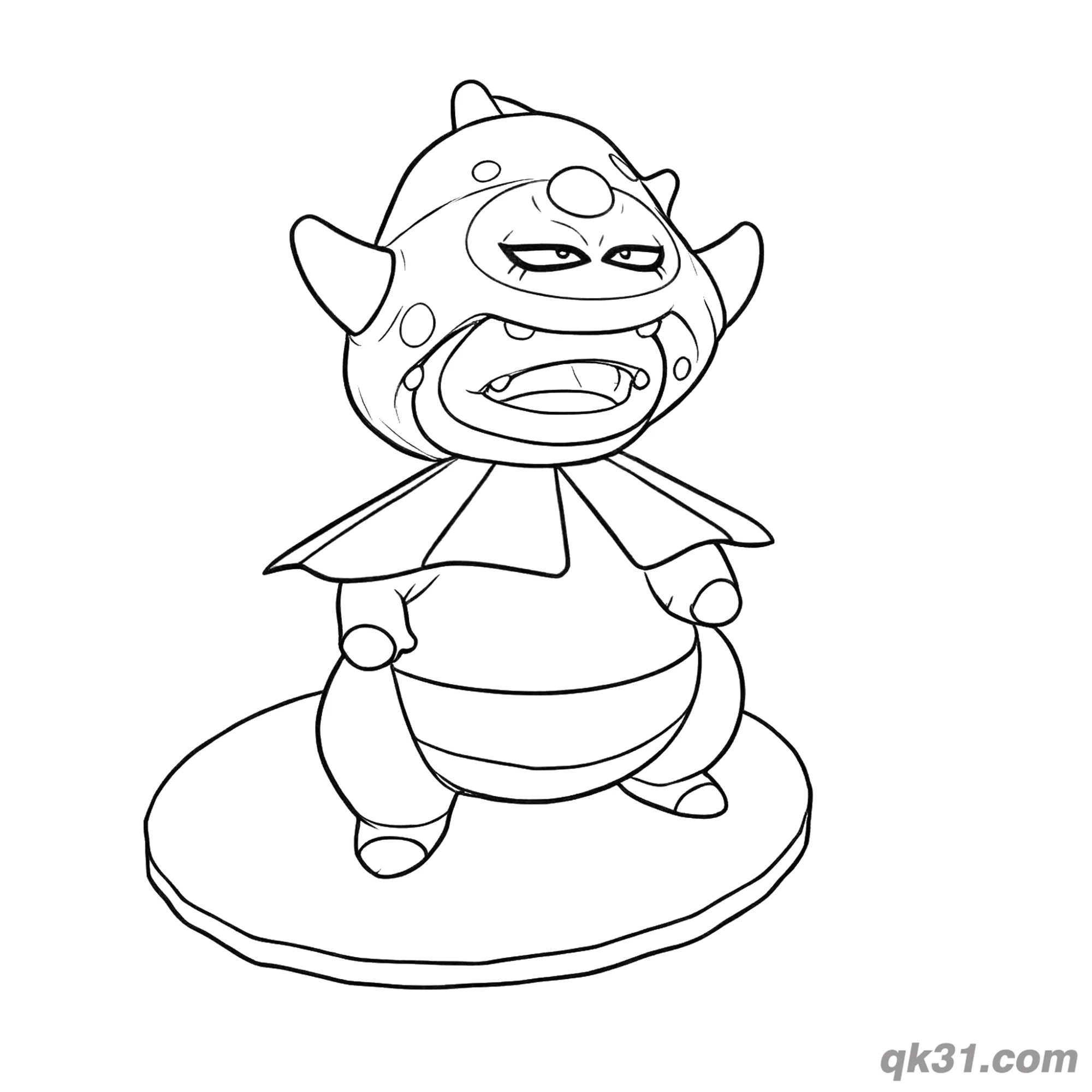 免费 伽勒尔呆呆王底座愤怒咆哮简笔画涂色页 简笔画涂色页