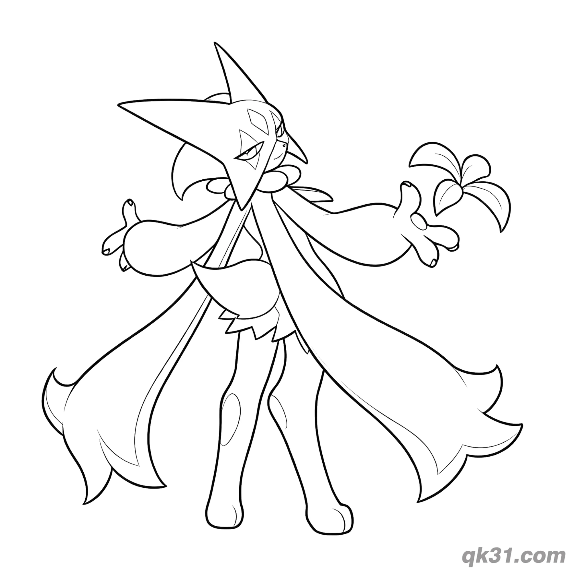 免费 魔幻假面喵展叶施展魔法简笔画涂色页 简笔画涂色页