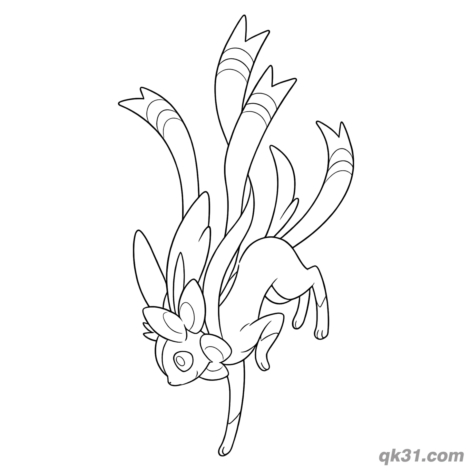 免费 仙子伊布倒立翻滚动态简笔画涂色页 简笔画涂色页