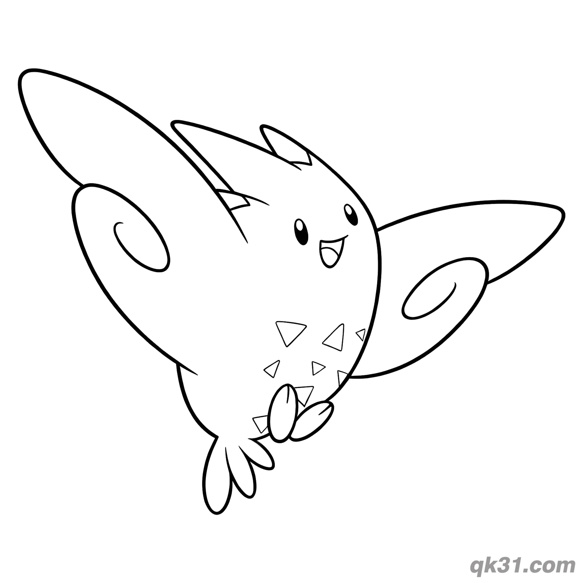 免费 动态侧飞波克基斯简笔画涂色页 简笔画涂色页
