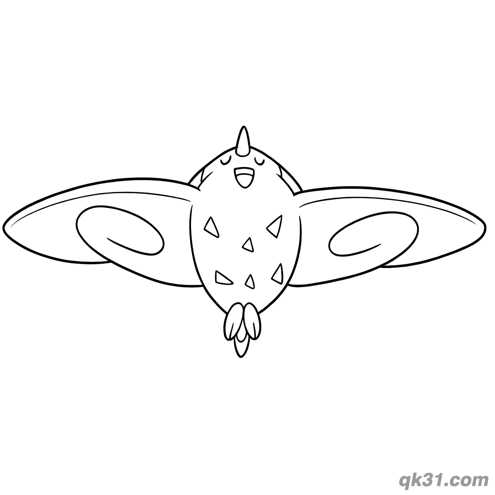 免费 开心向上飞波克基斯简笔画涂色页 简笔画涂色页