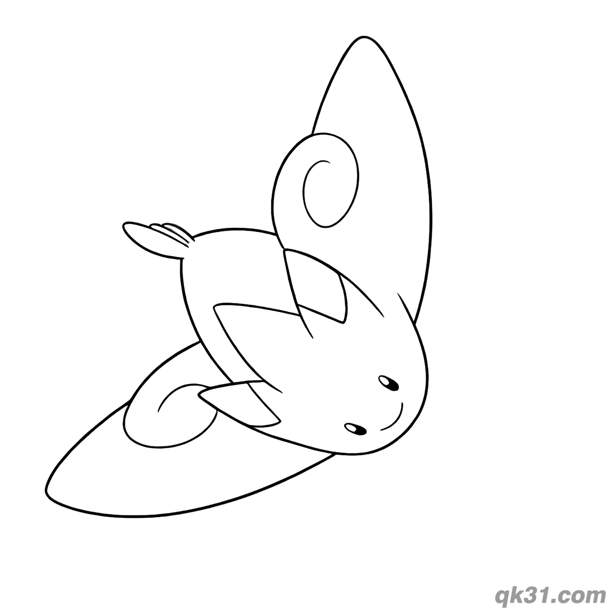 免费 俏皮螺旋翻飞波克基斯简笔画涂色页 简笔画涂色页