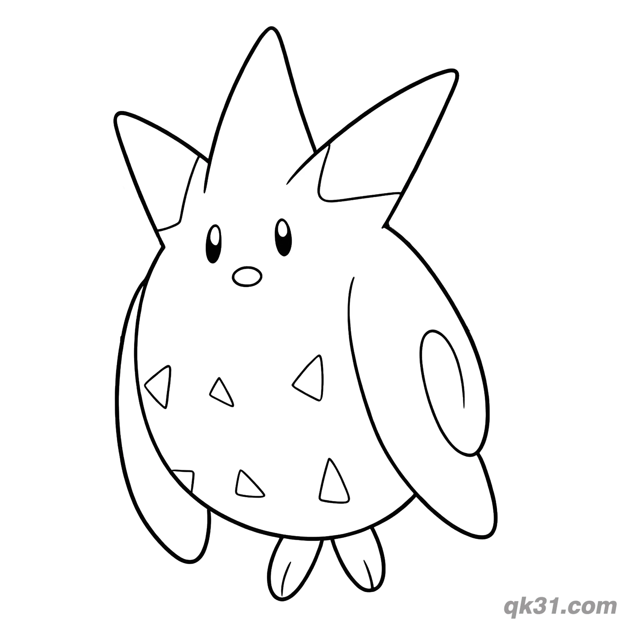 免费 站立波克基斯简笔画涂色页 简笔画涂色页