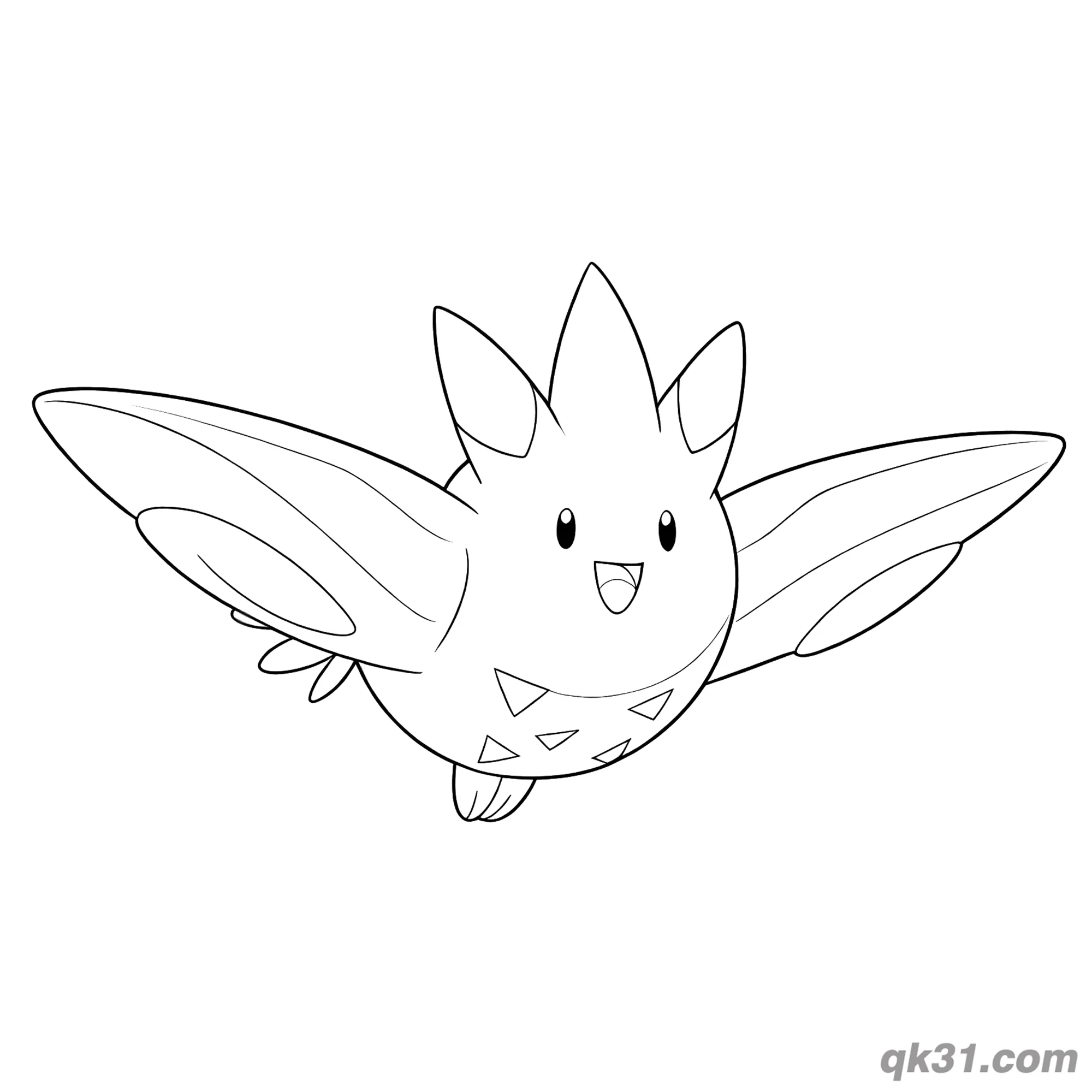 免费 对称开心波克基斯简笔画涂色页 简笔画涂色页